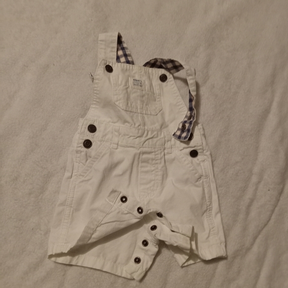 Carter's 100% Cotton White Overall Shorts - Picture 5 of 5